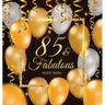 85th Birthday Guest Book: Keepsake Memory Journal for Men and Women Turning 85 - Hardback with Black and Gold Themed Decorations & Supplies, Personali