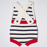 Organic Baby Romper, Sleeveless Knit - Stripe by Estella