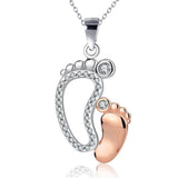 Baby Feet Necklace for Women with Cubic Zirconia by Hollywood Sensation®