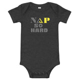 NAP SO HARD Baby short sleeve one piece by Proud Libertarian