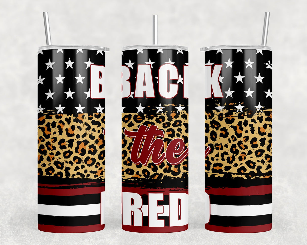 Back The Red|Skinny Tumbler|Optional Bluetooth Speaker| Speaker Color Varies by Rowdy Ridge Co