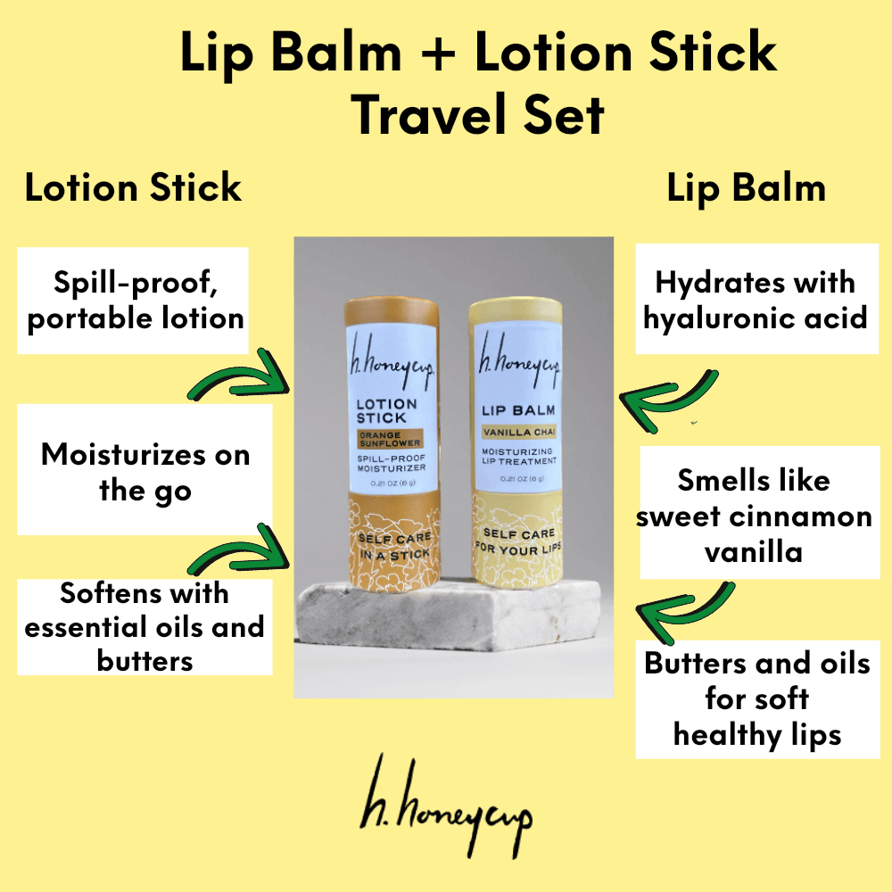 Lip Balm + Lotion Stick Travel Set by H. Honeycup