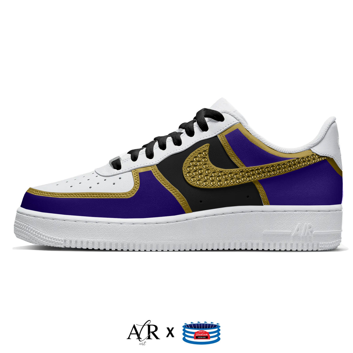 "Baltimore Crystals" Nike Air Force 1 Low Shoes by Stadium Custom Kicks