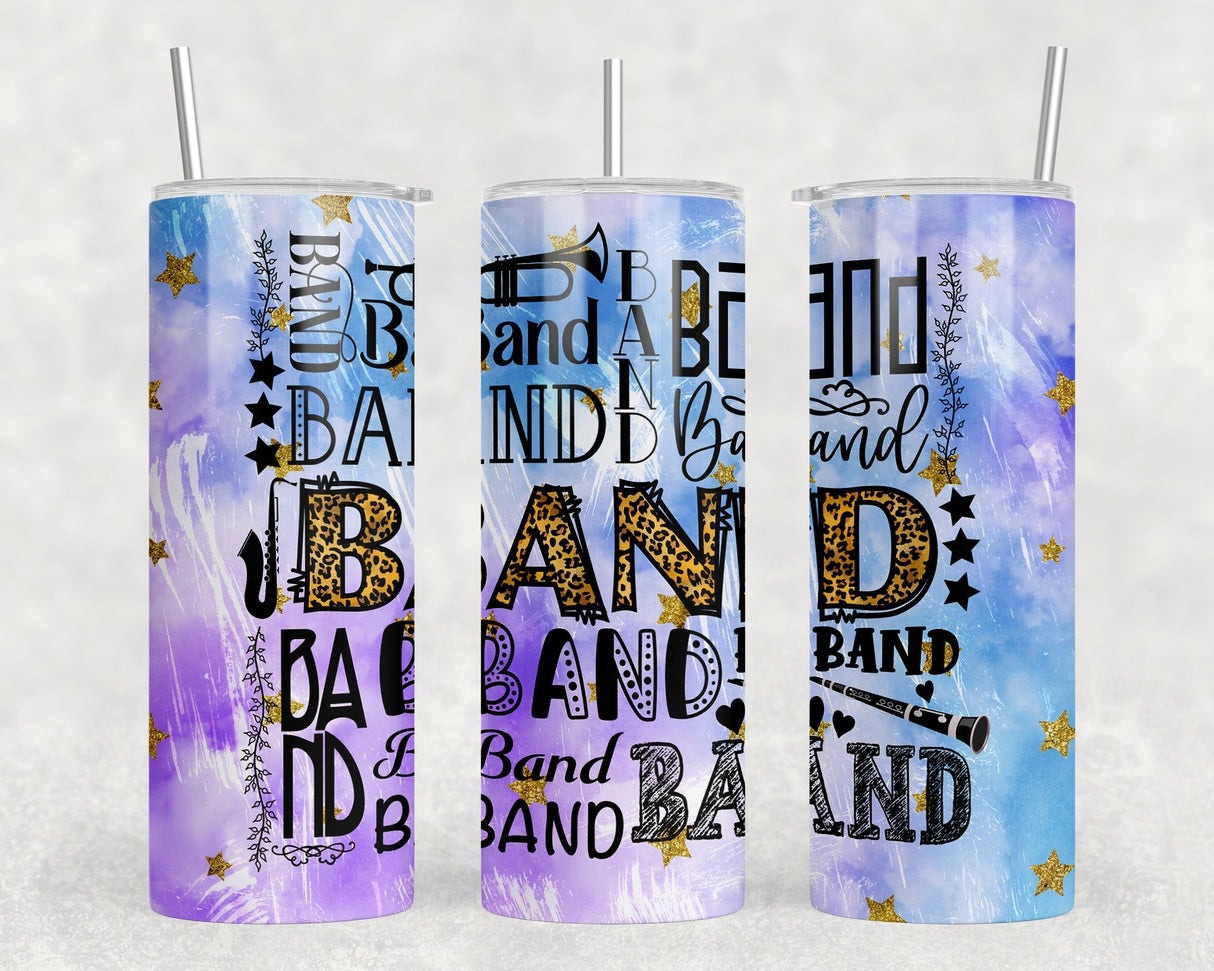 Band - 20 oz Steel Skinny Tumbler - Optional Blue Tooth Speaker - Speaker Color will Vary by Rowdy Ridge Co