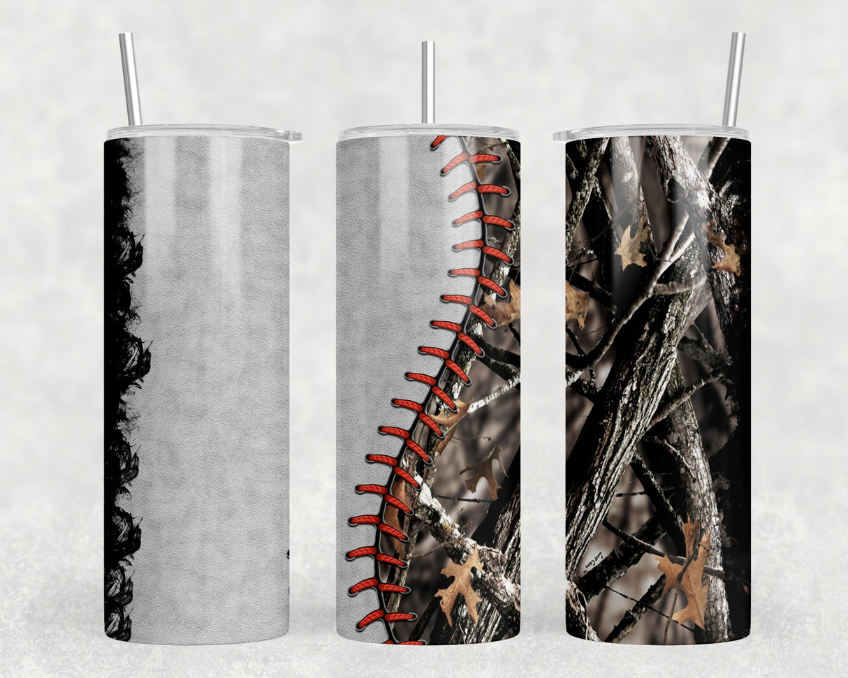 Baseball Camo|Skinny Tumbler|Optional Bluetooth Speaker| Speaker Color Varies by Rowdy Ridge Co