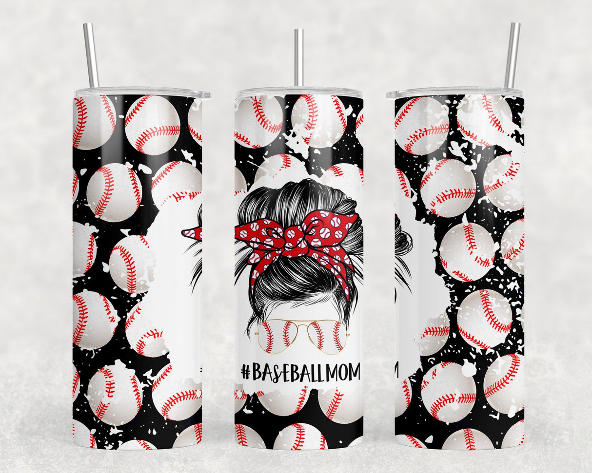 Baseball Mom|Skinny Tumbler|Optional Bluetooth Speaker| Speaker Color Varies by Rowdy Ridge Co