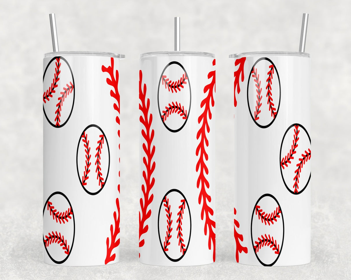 Baseball|Skinny Tumbler|Optional Bluetooth Speaker| Speaker Color Varies by Rowdy Ridge Co