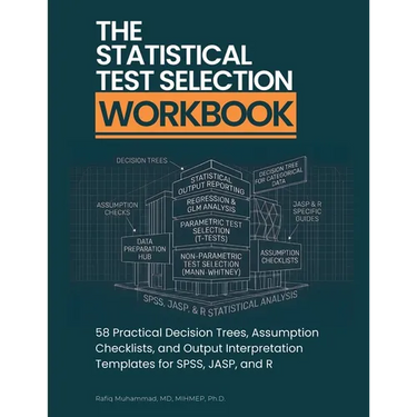 The Statistical Test Selection Workbook: 58 Practical Decision Trees, Assumption Checklists, and Output Interpretation Templates for SPSS, JASP, and R