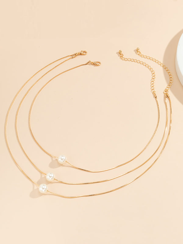 Simple Multilayer Pearl Necklaces Accessories by migunica