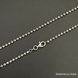 Sterling Silver 925 Bead Ball Chain 2MM, 16"-24", Diamond Cut Bead Ball Chain Necklace, Italian Made Sterling Silver 925 Unisex Chain by Donatello Gian