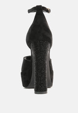 beaty high block heeled diamante stud sandals by London Rag