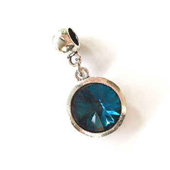 December Birthstone Turquoise Colored Crystal Drop Charm by Liberty Charms USA