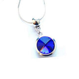 Silver Plated 'September Birthstone' Sapphire Colored Crystal Pendant Necklace by Liberty Charms USA