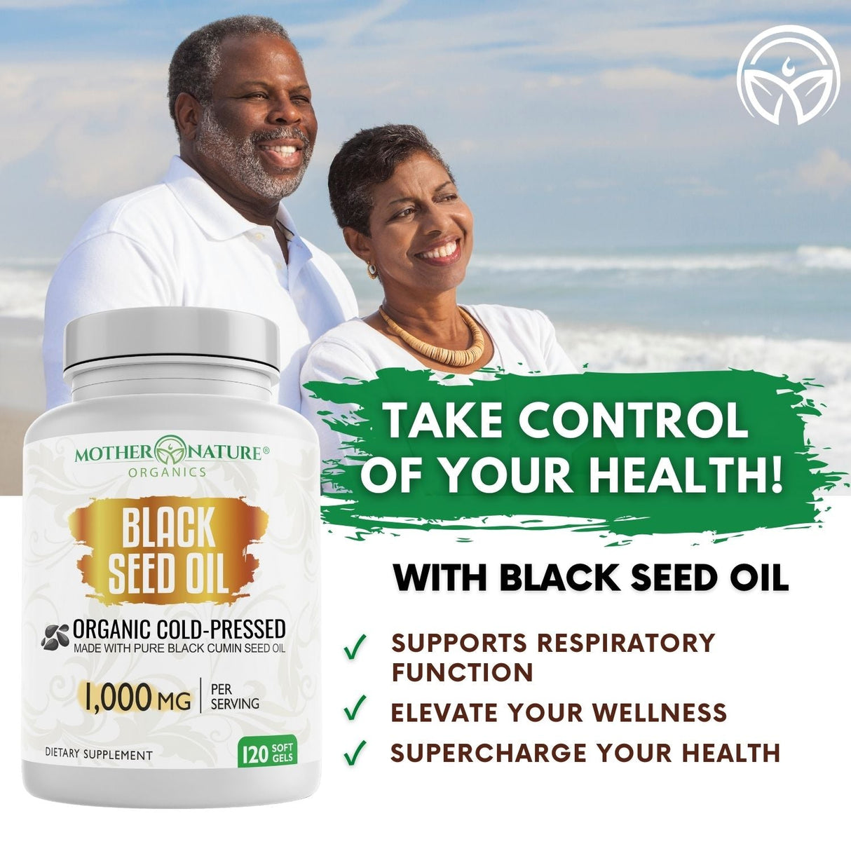 Black Seed Oil Capsules 1,000mg (Softgel) by Mother Nature Organics