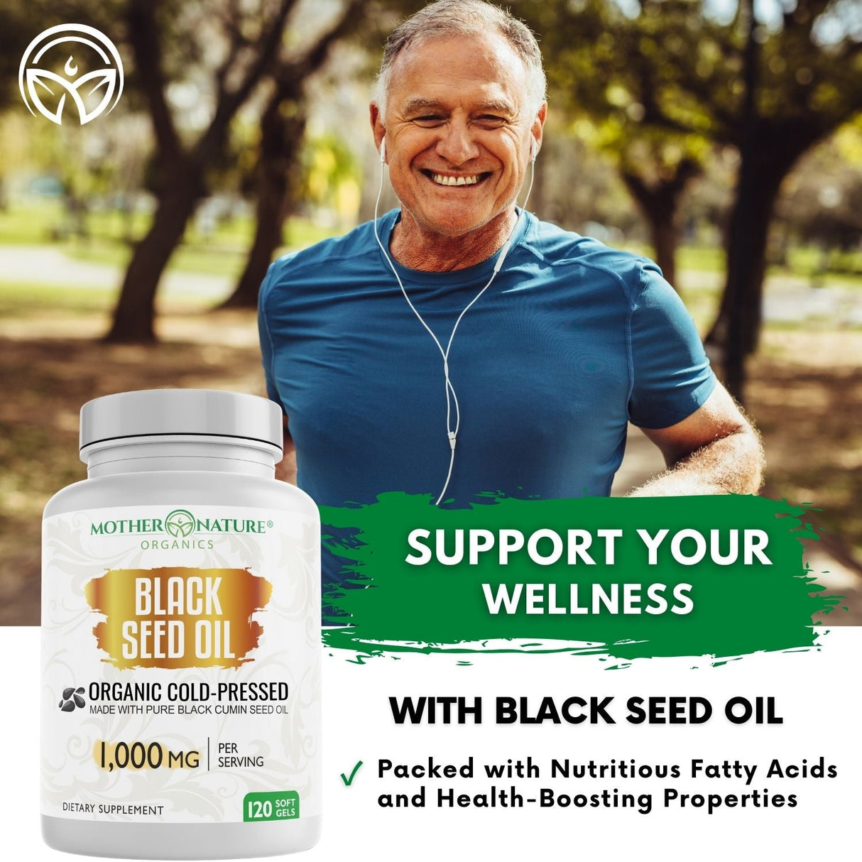 Black Seed Oil Capsules 1,000mg (Softgel) by Mother Nature Organics