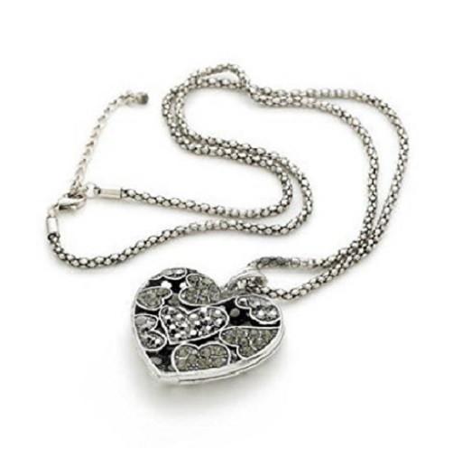 Silver Tone 'Dream Heart' Crystal Pendant by Liberty Charms USA