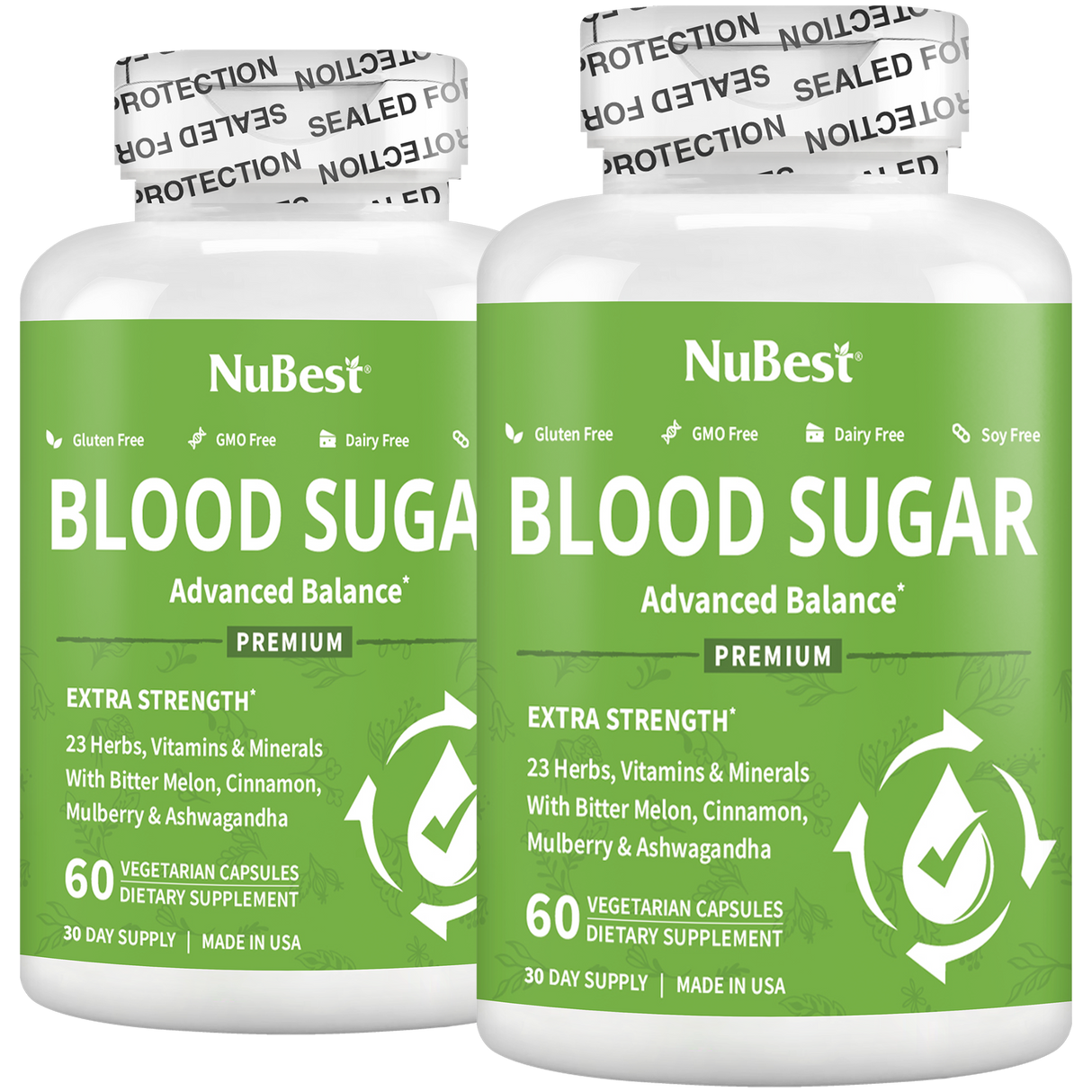 Blood Sugar Supplement, Advanced Formula For Energy Balance, Immunity & Overall Health, 60 Vegan Capsules by NuBest Nutrition®