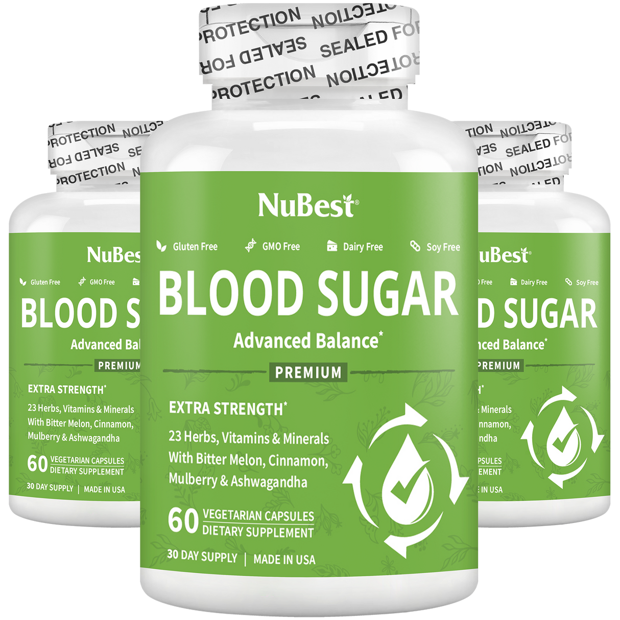 Blood Sugar Supplement, Advanced Formula For Energy Balance, Immunity & Overall Health, 60 Vegan Capsules by NuBest Nutrition®