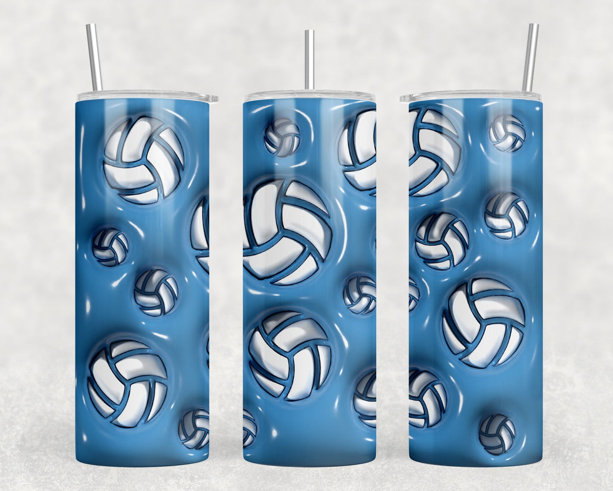 Blue Volleyball|Skinny Tumbler|Optional Bluetooth Speaker| Speaker Color Varies by Rowdy Ridge Co