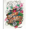 Kickin it New School: An adult coloring book of illustrative tattoo designs
