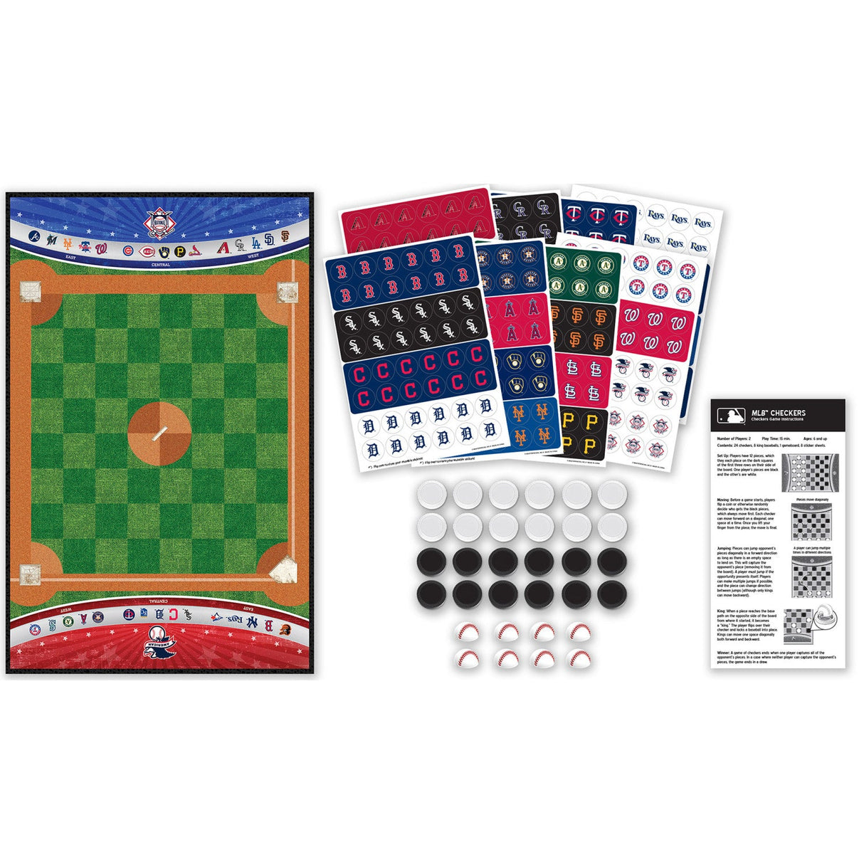 MLB - League Checkers Board Game by MasterPieces Puzzle Company INC