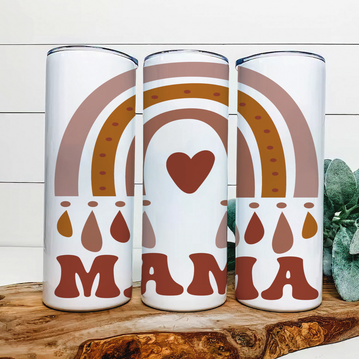 Boho Mama  - 20 oz Steel Skinny Tumbler - Optional Blue Tooth Speaker - Speaker Color will Vary by Rowdy Ridge Co