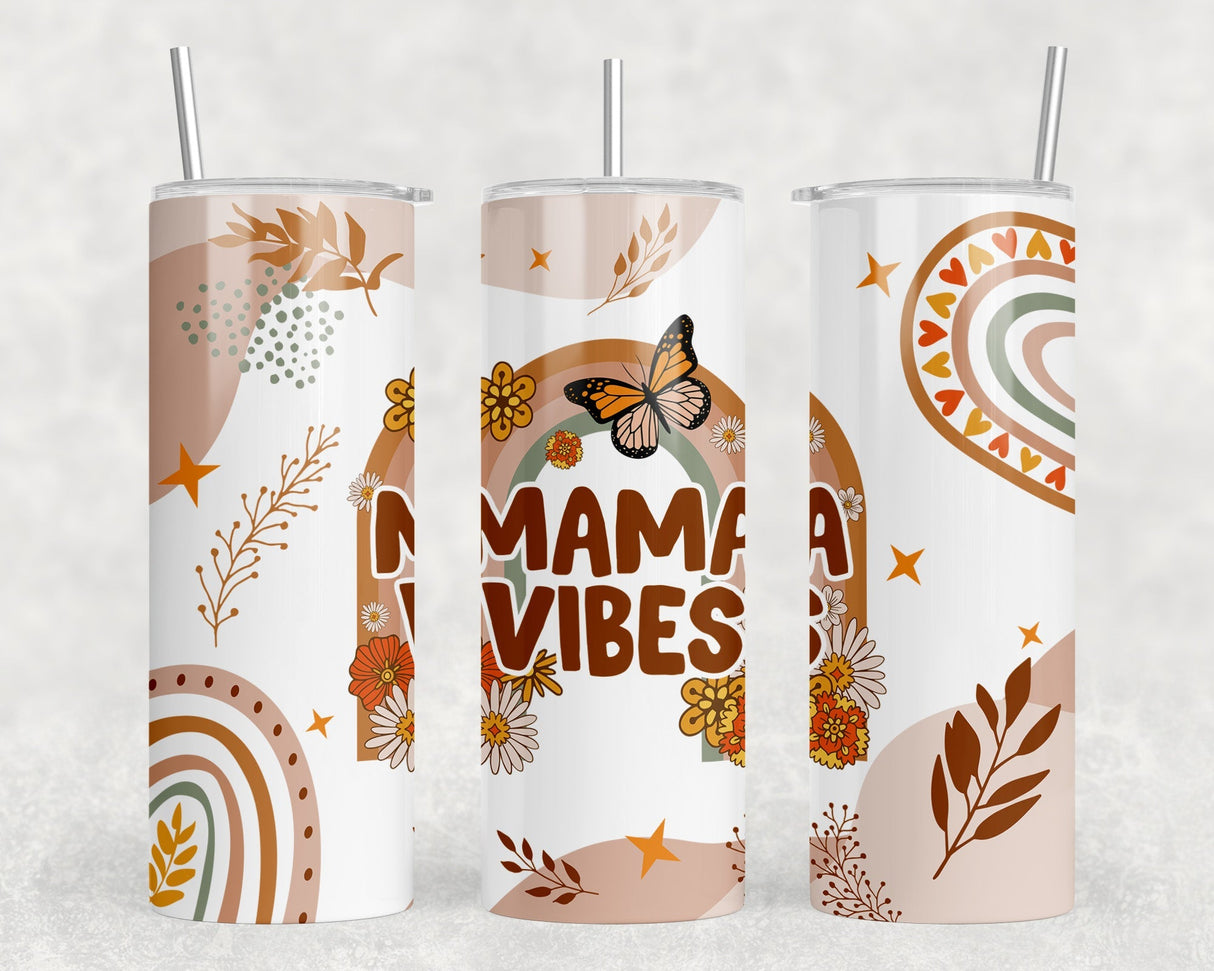 Boho Mama Vibes|Skinny Tumbler|Optional Bluetooth Speaker| Speaker Color Varies by Rowdy Ridge Co