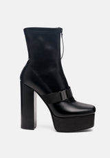 boomer chunky high block heel boots by London Rag