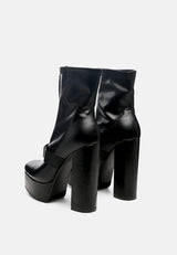 boomer chunky high block heel boots by London Rag