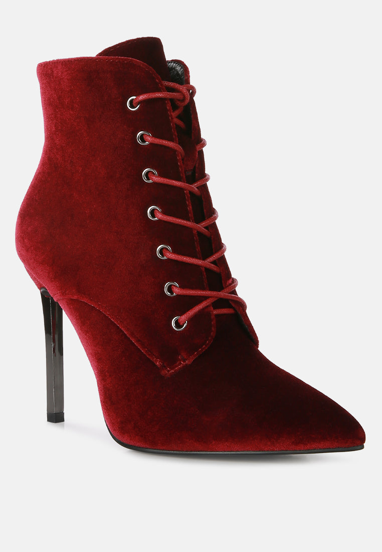 bornsta velvet high heeled velvet boots by London Rag