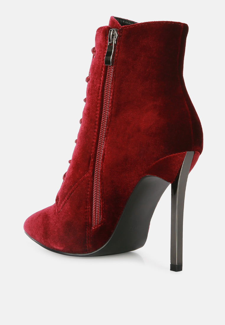 bornsta velvet high heeled velvet boots by London Rag