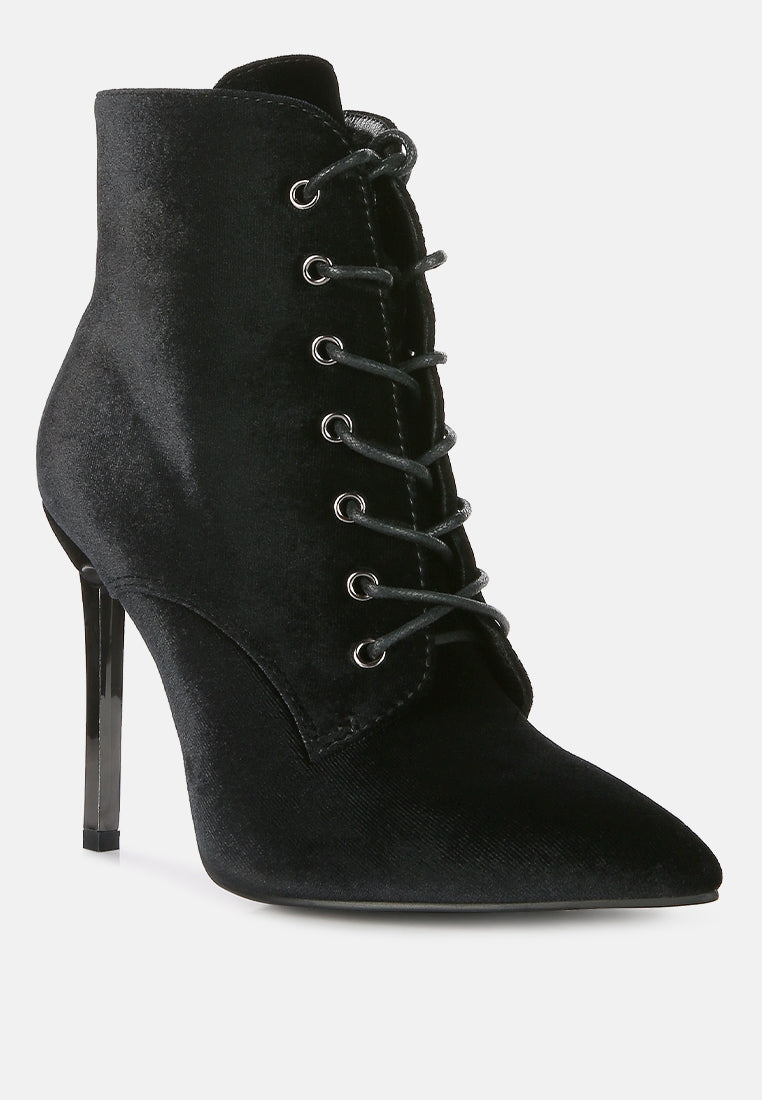 bornsta velvet high heeled velvet boots by London Rag