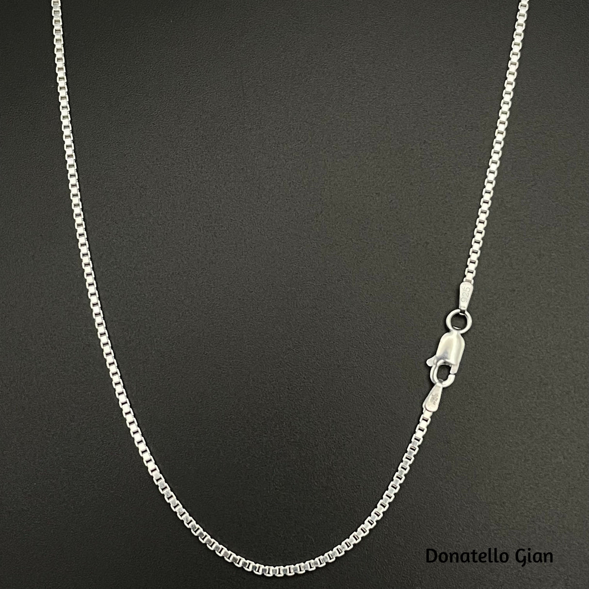 Sterling Silver 925 Box Chain 1.5MM, 16"-24", Box Chain Necklace, Italian Made Sterling Silver 925 Unisex Chain by Donatello Gian