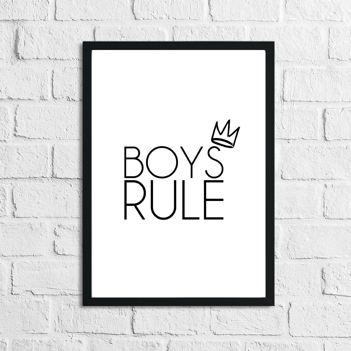 Boys Rule Crown Children's Bedroom Room Wall Decor Print by WinsterCreations™ Official Store