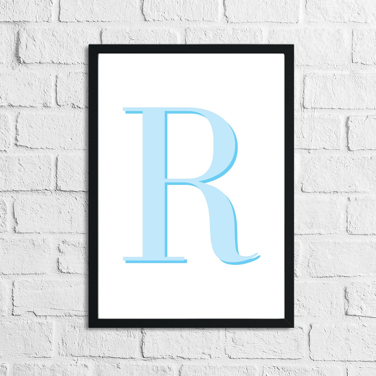 Personalised Blue Initial Children's Room Wall Decor Print by WinsterCreations™ Official Store