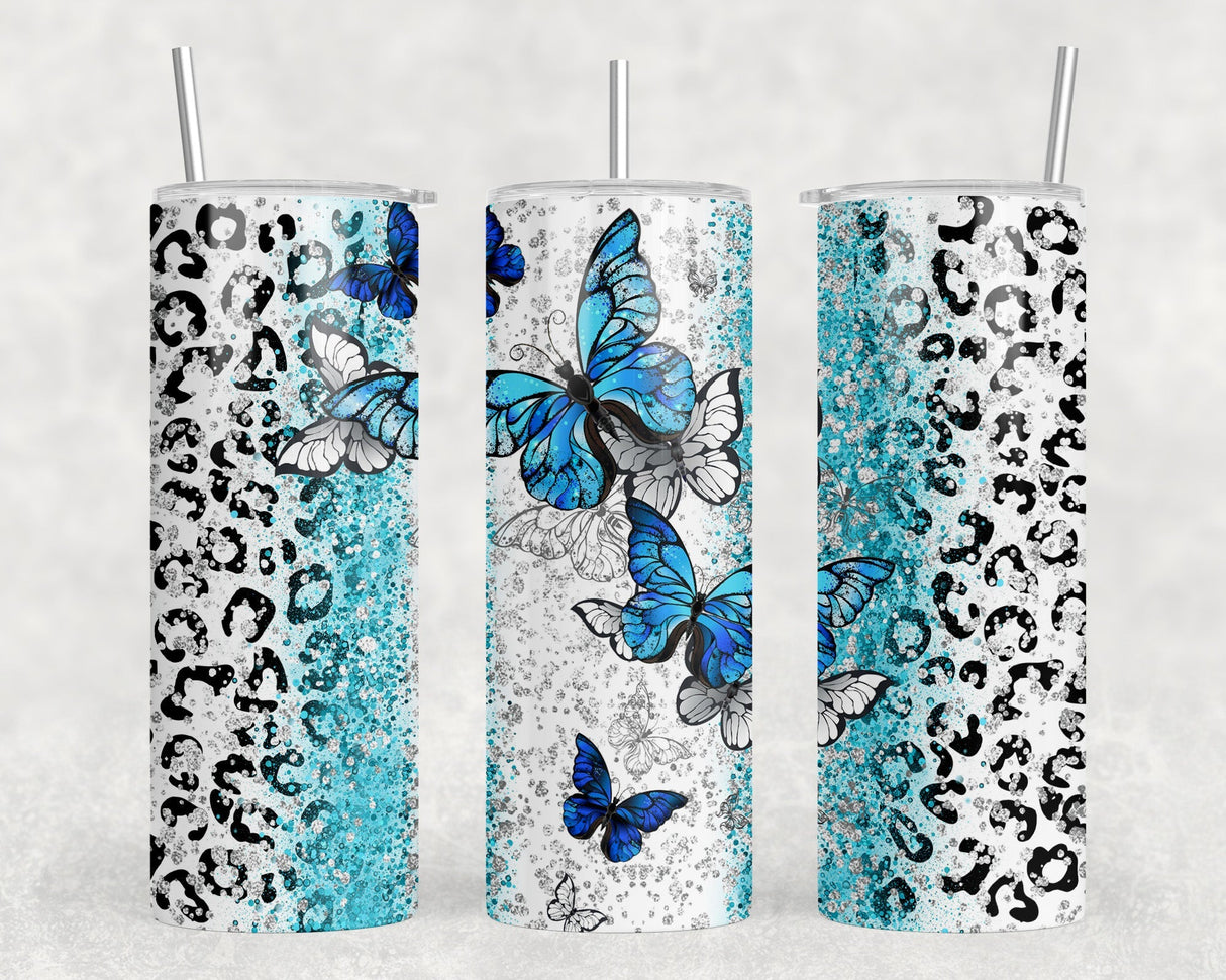 Butterflies - 20 oz Steel Skinny Tumbler - Optional Blue Tooth Speaker - Speaker Color will Vary by Rowdy Ridge Co