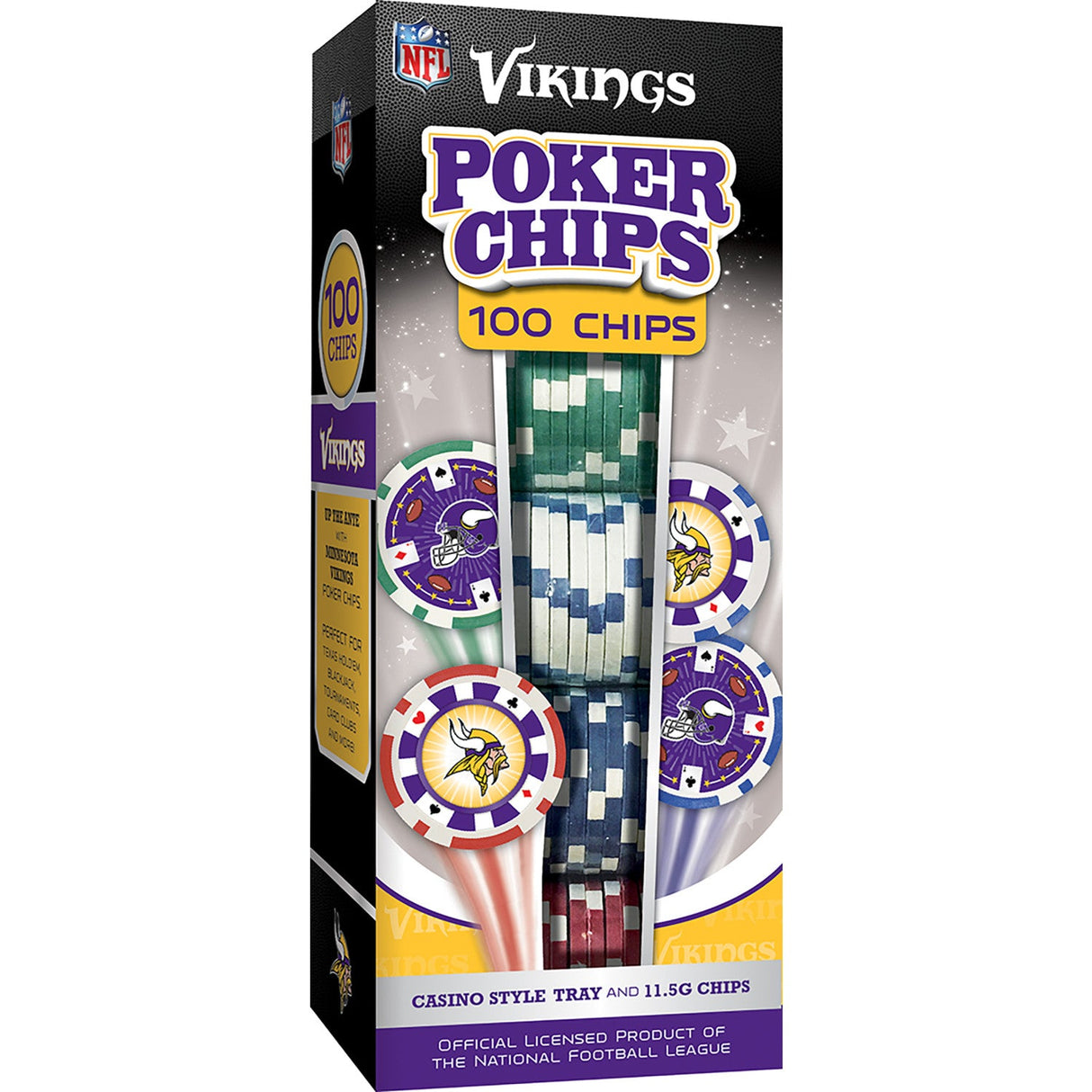 Minnesota Vikings 100 Piece Poker Chips by MasterPieces Puzzle Company INC