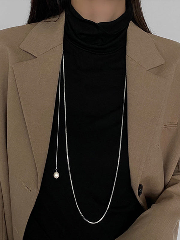 Casual Normcore Pearl Necklaces Accessories by migunica