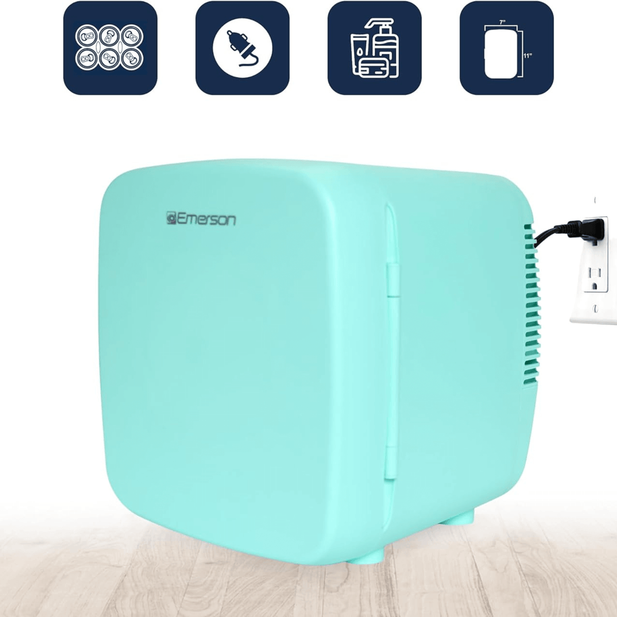 Emerson Portable Mini Fridge Cooler XL with 9 Liter Capacity and Locking Latch by Jupiter Gear Home