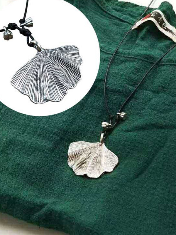 Artistic Retro Vintage Alloy Leaf  Necklace by migunica