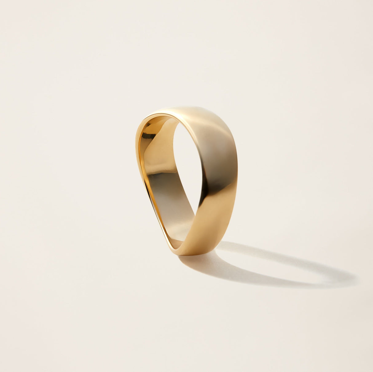 14k Solid Gold Curved Ring by Italic