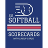 50 Softball Scorecards With Lineup Cards: 50 Scoring Sheets For Baseball and Softball Games (8.5x11)