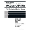 Mitsubishi Pajero Mini 660cc English Mechanical Factory Service Manual