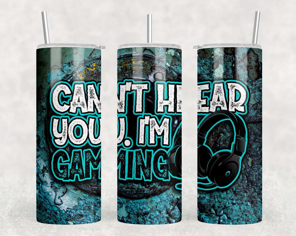 Can't Hear You I'm Gaming|Skinny Tumbler|Optional Bluetooth Speaker| Speaker Color Varies by Rowdy Ridge Co