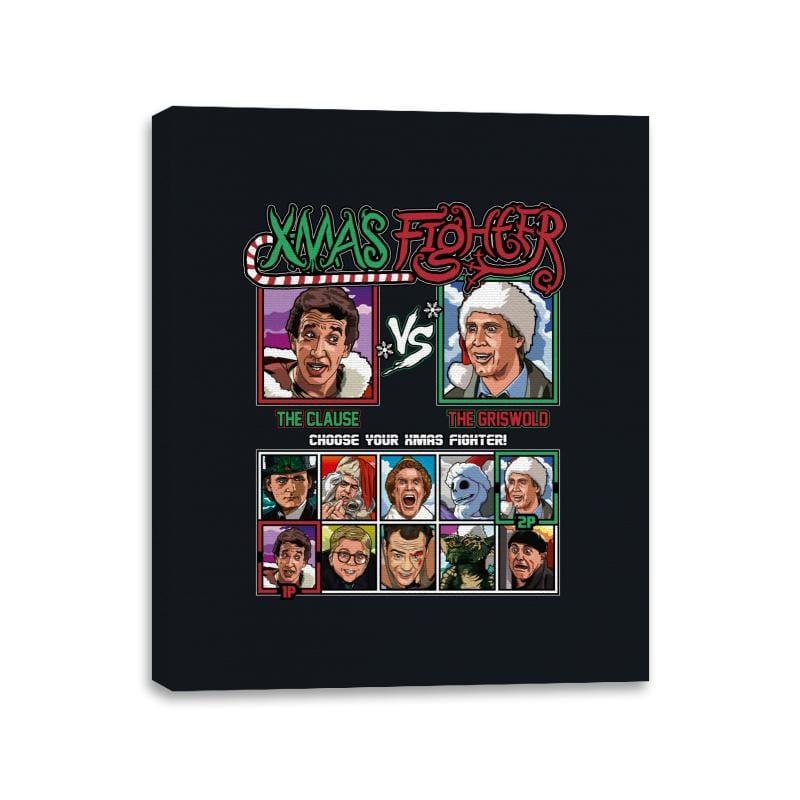 Xmas Fighter - Santa Clause vs National Lampoons Christmas Vacation - Canvas Wraps by RIPT Apparel - Vysn