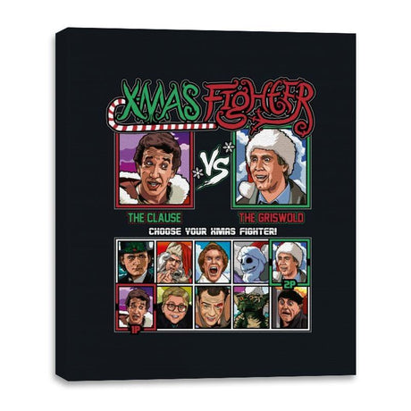 Xmas Fighter - Santa Clause vs National Lampoons Christmas Vacation - Canvas Wraps by RIPT Apparel - Vysn