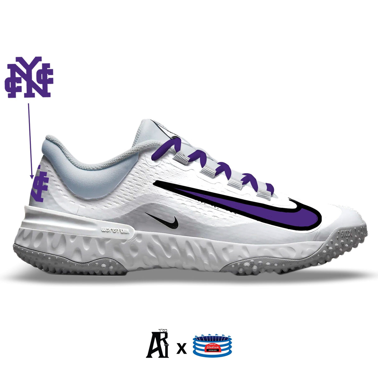 "CCNY" Nike Alpha Huarache Elite 4 Turfs by Stadium Custom Kicks