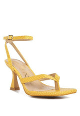 CELTY Ankle Strap Spool Heel Thong Sandals - Vysn