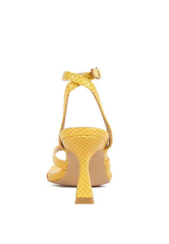 CELTY Ankle Strap Spool Heel Thong Sandals - Vysn