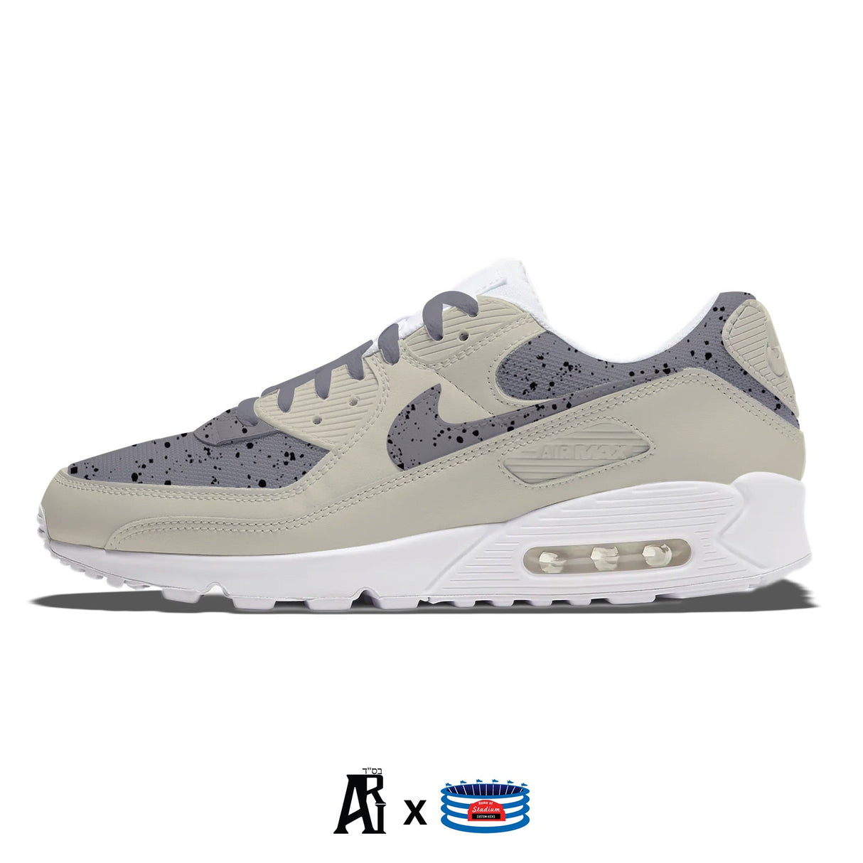 "Cement" Nike Air Max 90 Shoes by Stadium Custom Kicks